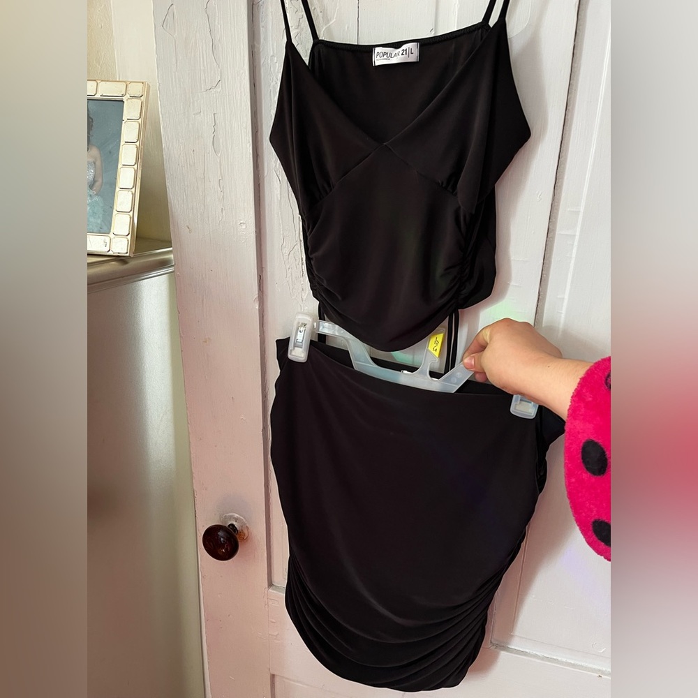 Black Mini Slip Dress with Spaghetti Straps for Night Out